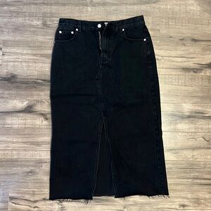 Vestique Black Denim Midi Skirt Never Worn, Tag On, Size Large
